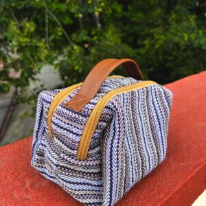 Nepali Travel Pouch (Light Blue Pattern)