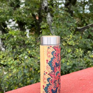 Bamboo Bottle 400 ml with Flower Design/Print