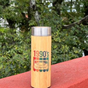 Bamboo Bottle 400 ml with Retro Print/Design